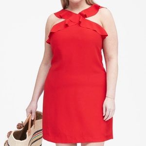 NWOT Banana Republic Ruffle Cross Neck Dress